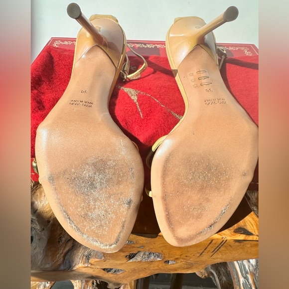 Vintage designer ankle strap gold sandals by René Caovilla - Picture 4 of 4